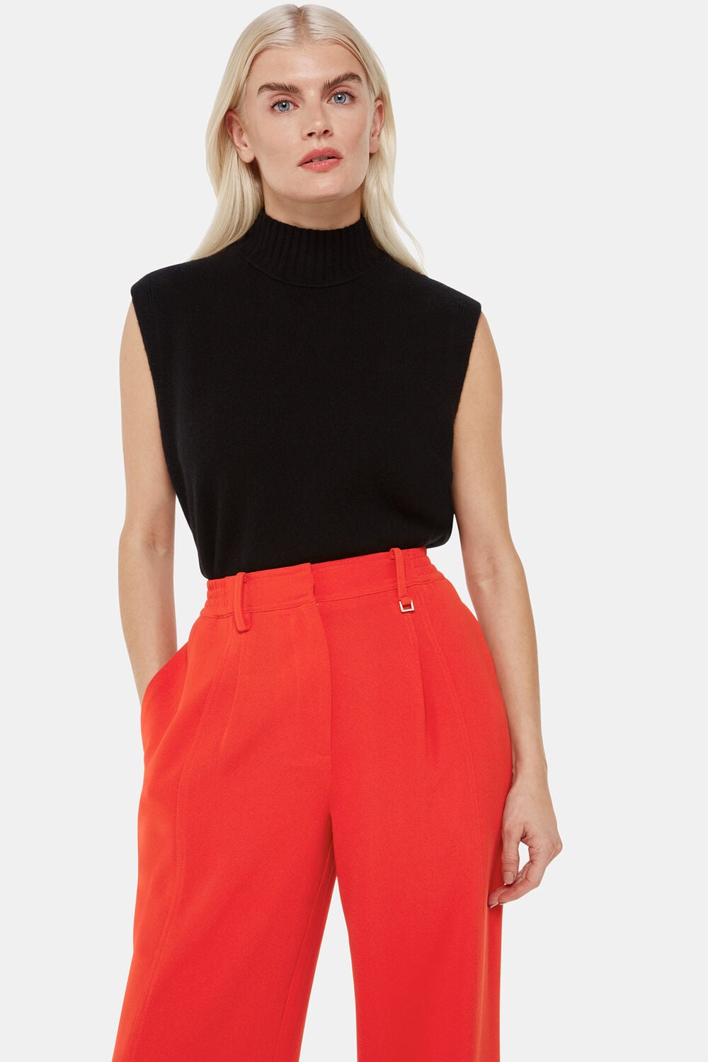 Petite Harper Crepe Wide Leg Trouser