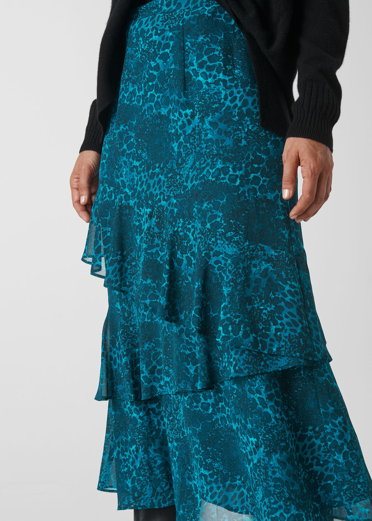 Big Cat Tiered Skirt Teal