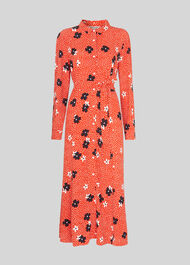 Confetti Floral Shirt Dress Red/Multi
