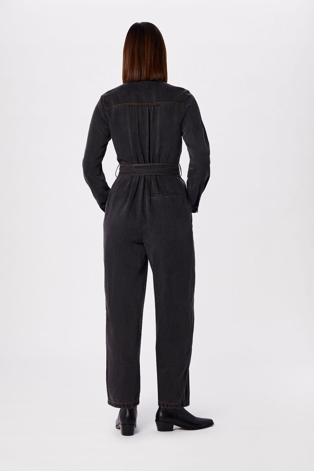 Cotton Blend Denim Jumpsuit