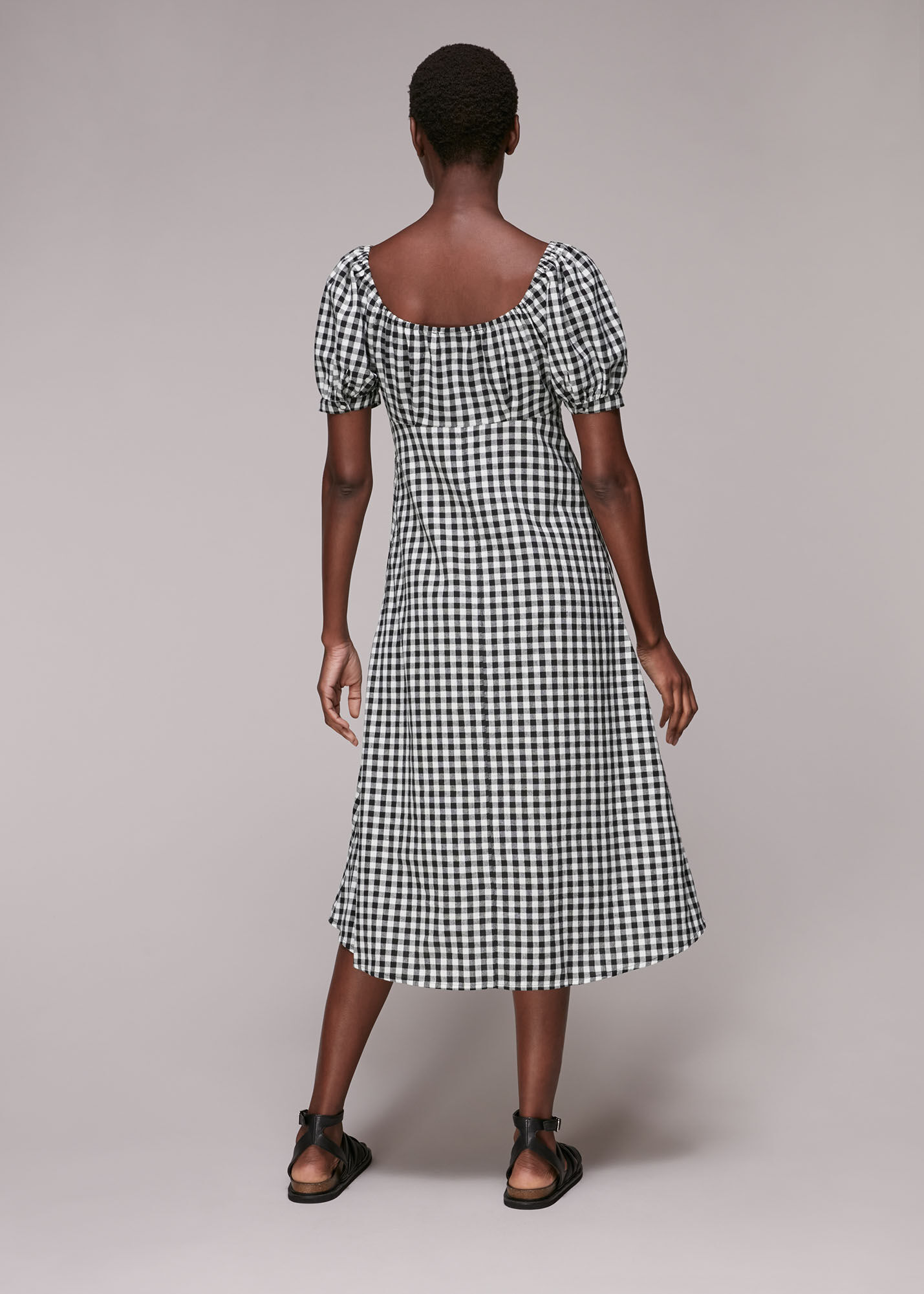 Black/Multi Gingham Check Elouise Dress | WHISTLES | Whistles US |
