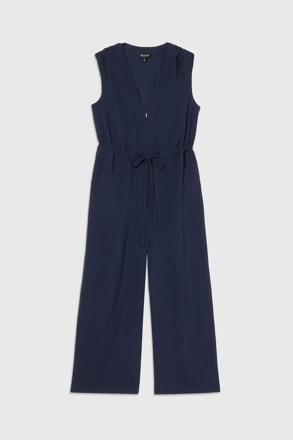 Navy V Neck Sleeveless Jumpsuit