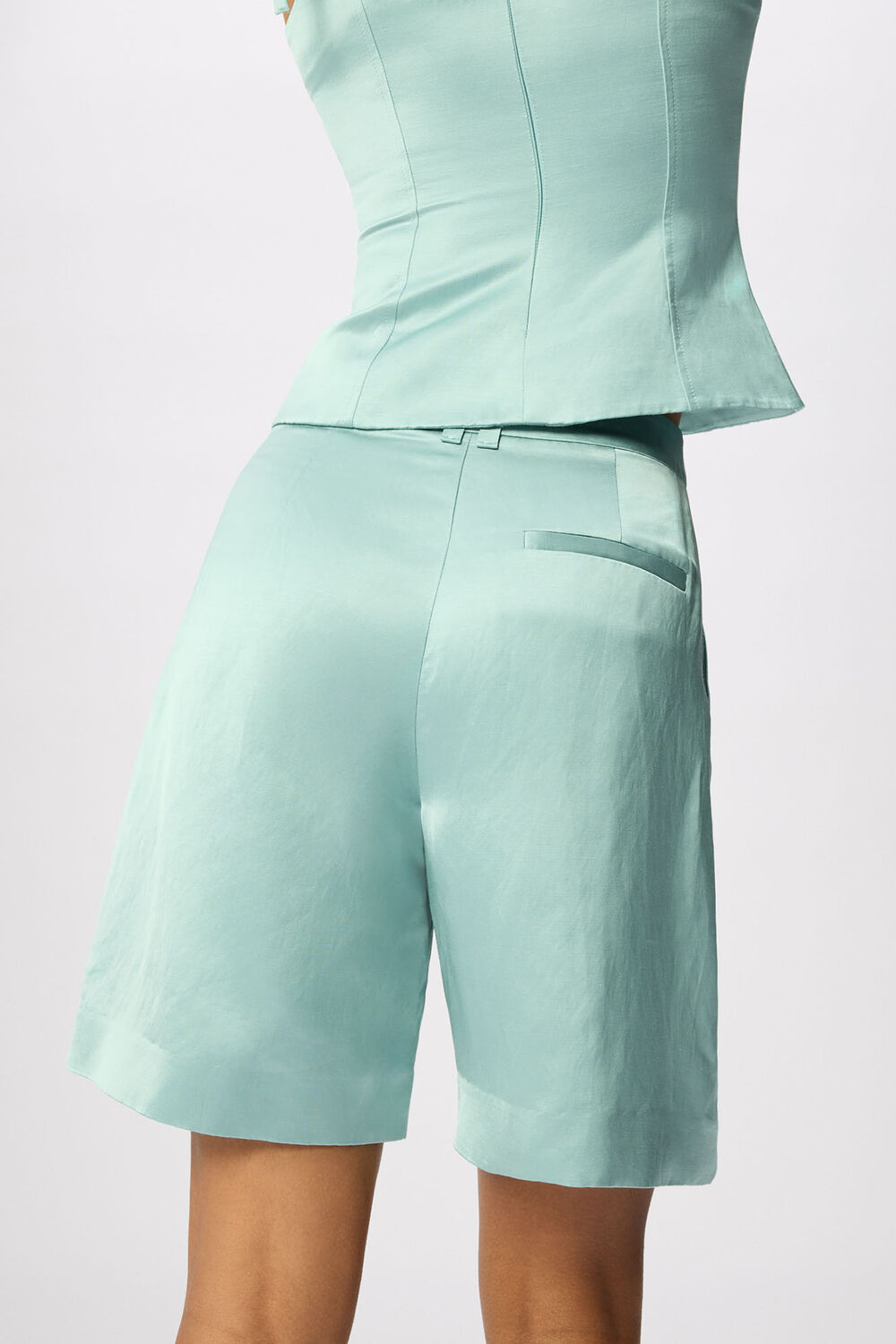 Pale Blue Satin Short