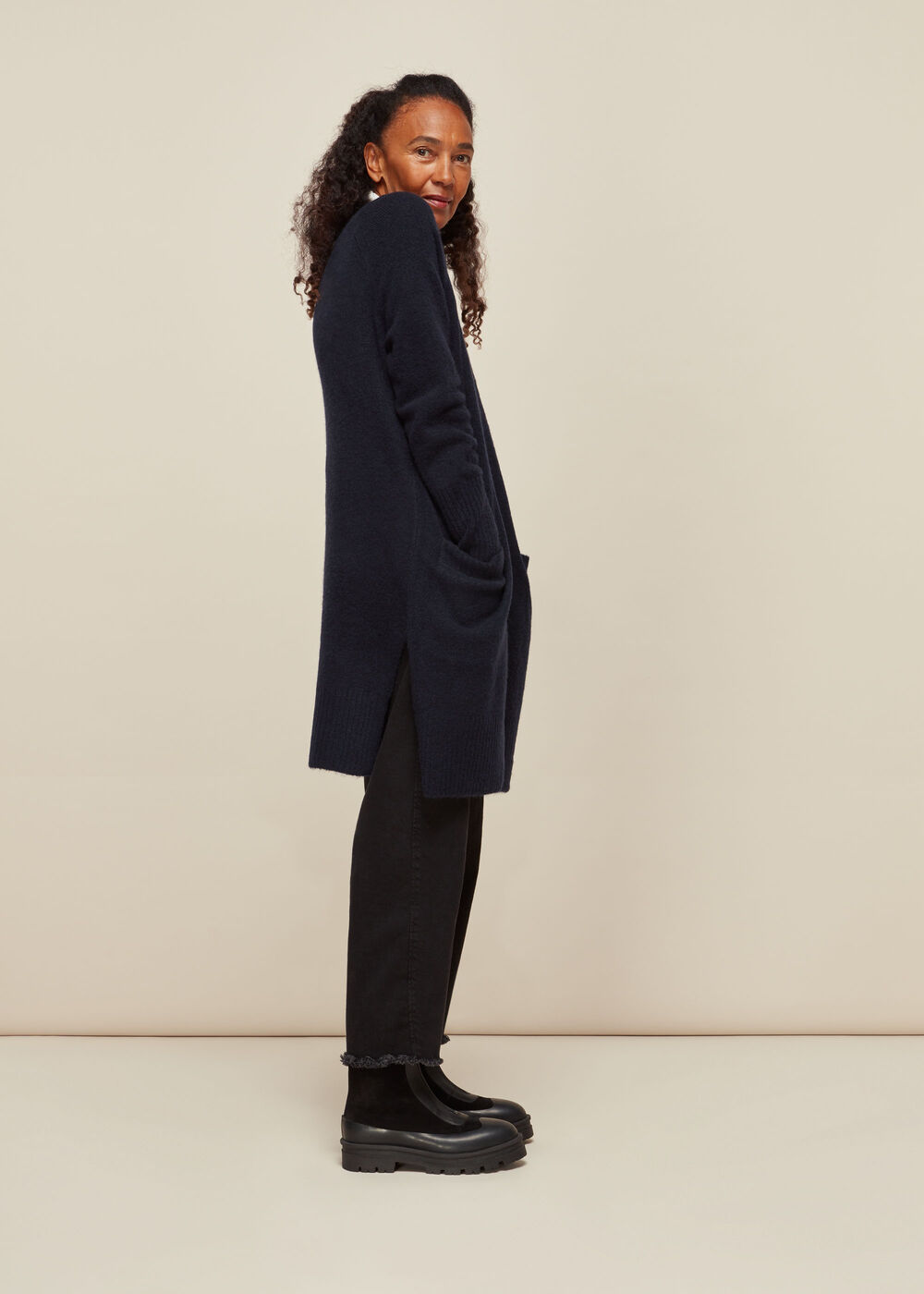 Lilly Long Line Wool Cardigan