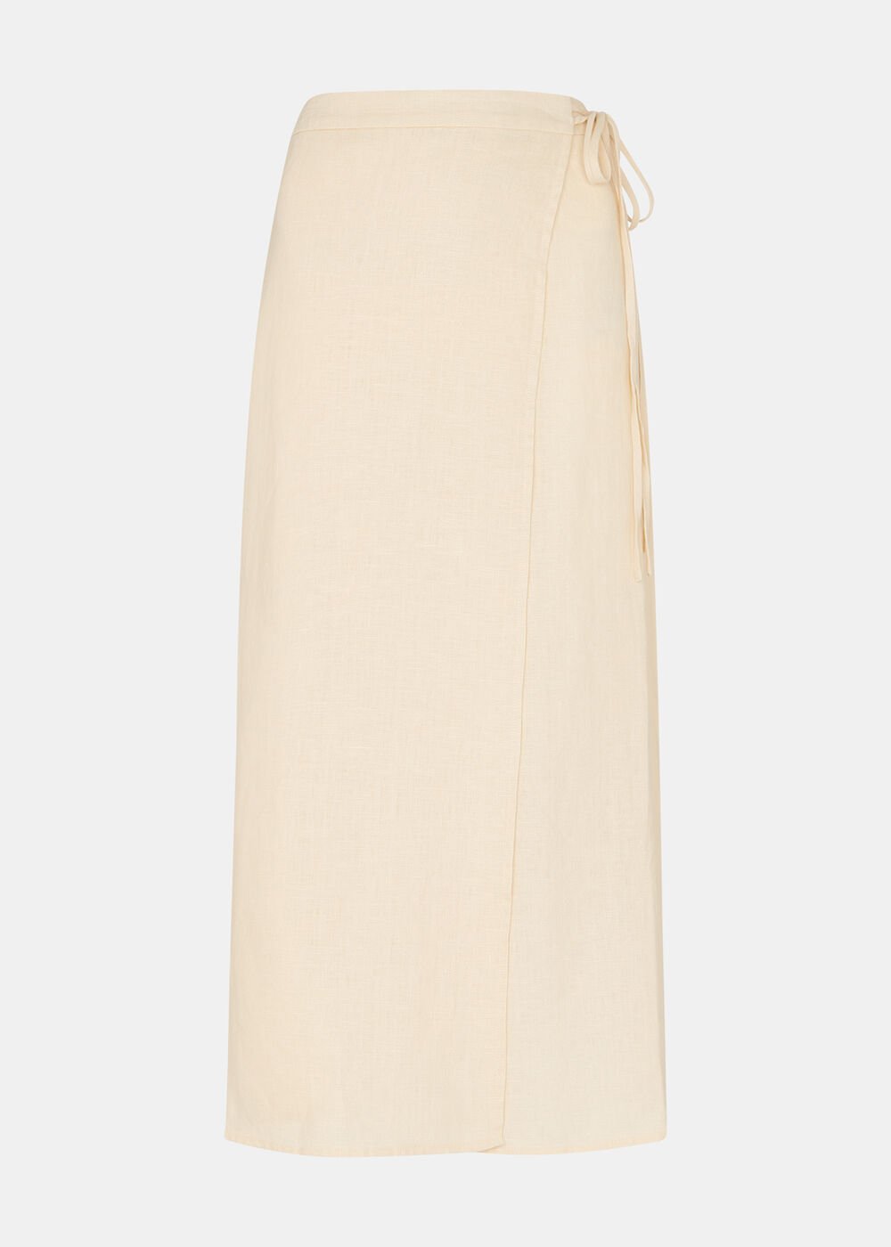 Linen Wrap Midi Skirt