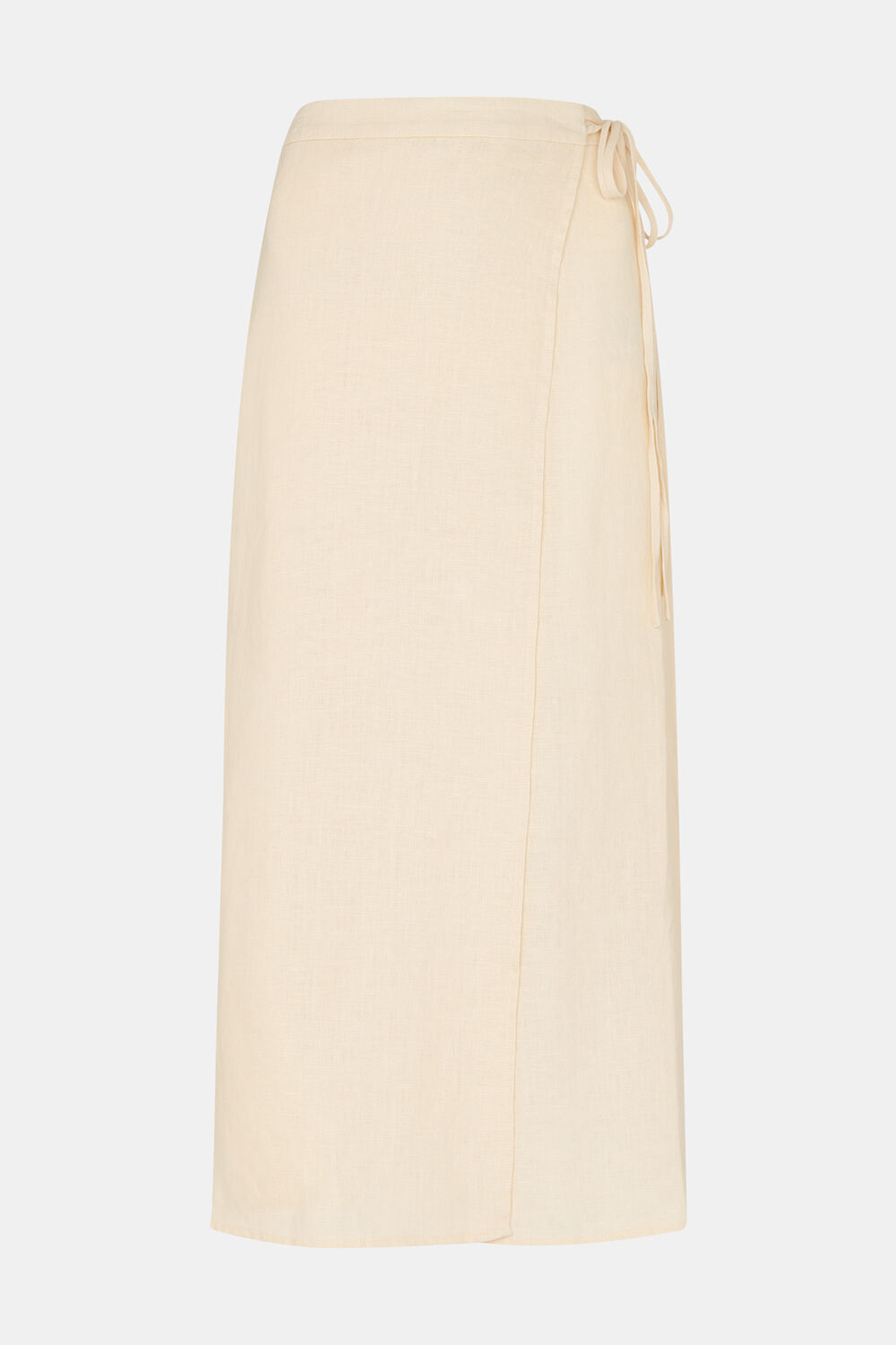 Linen Wrap Midi Skirt