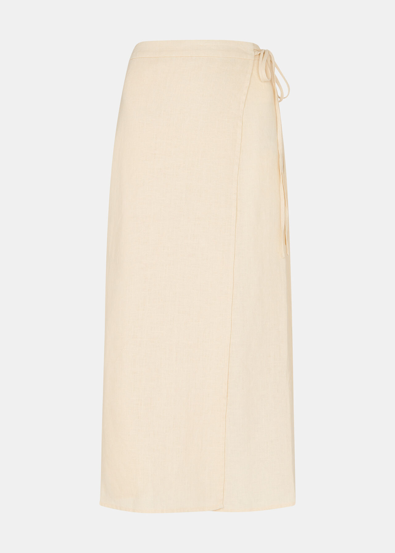 Linen Wrap Midi Skirt