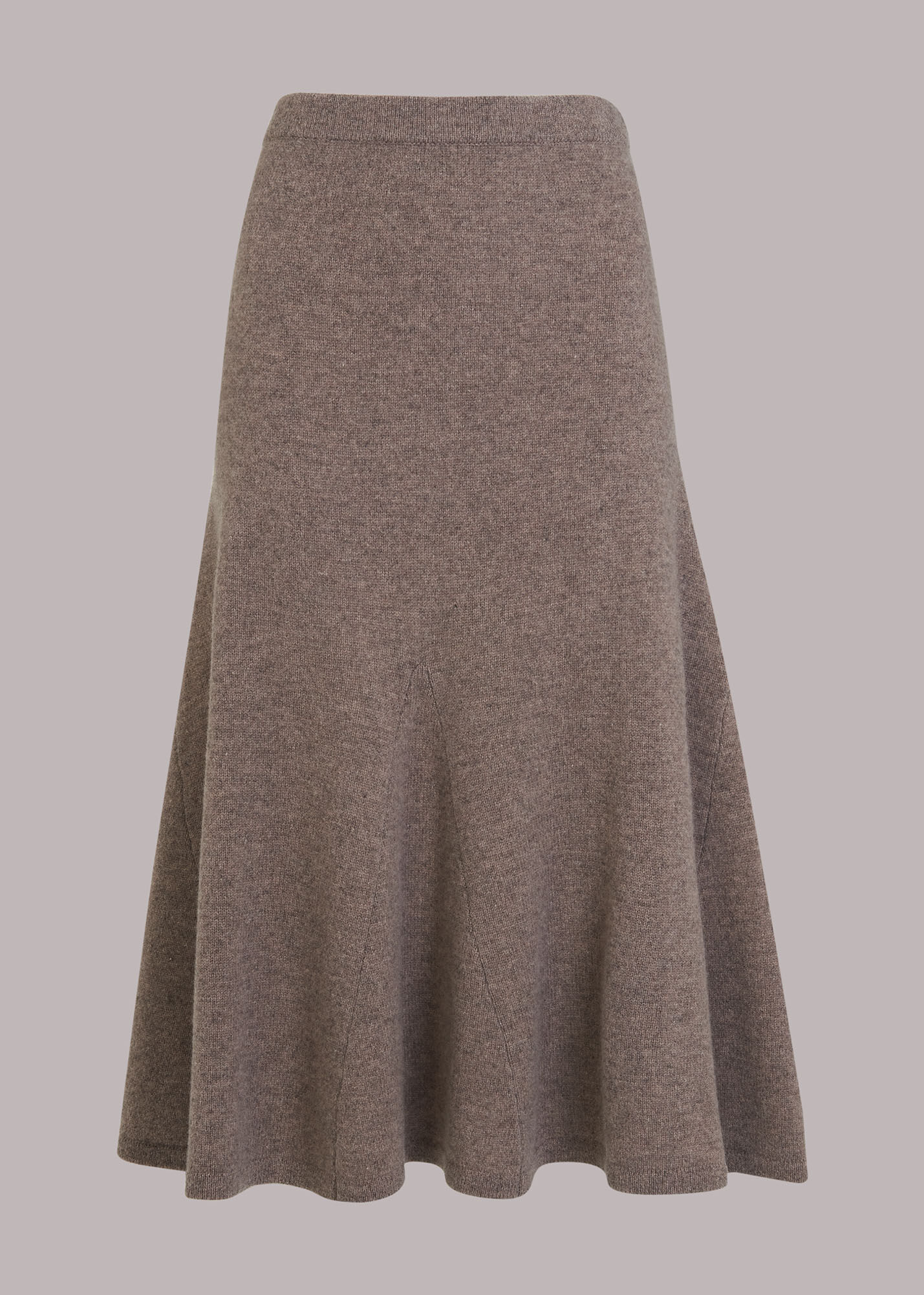 Oatmeal Flare Detail Knitted Skirt