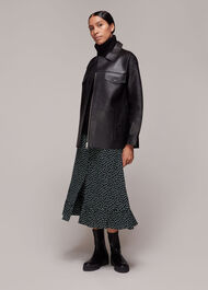Stamp Spot Button Front Skirt