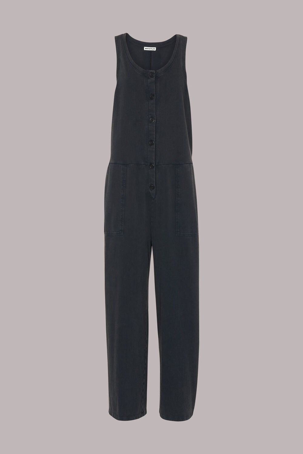 Jersey Button Front Jumpsuit