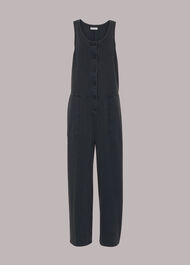 Jersey Button Front Jumpsuit