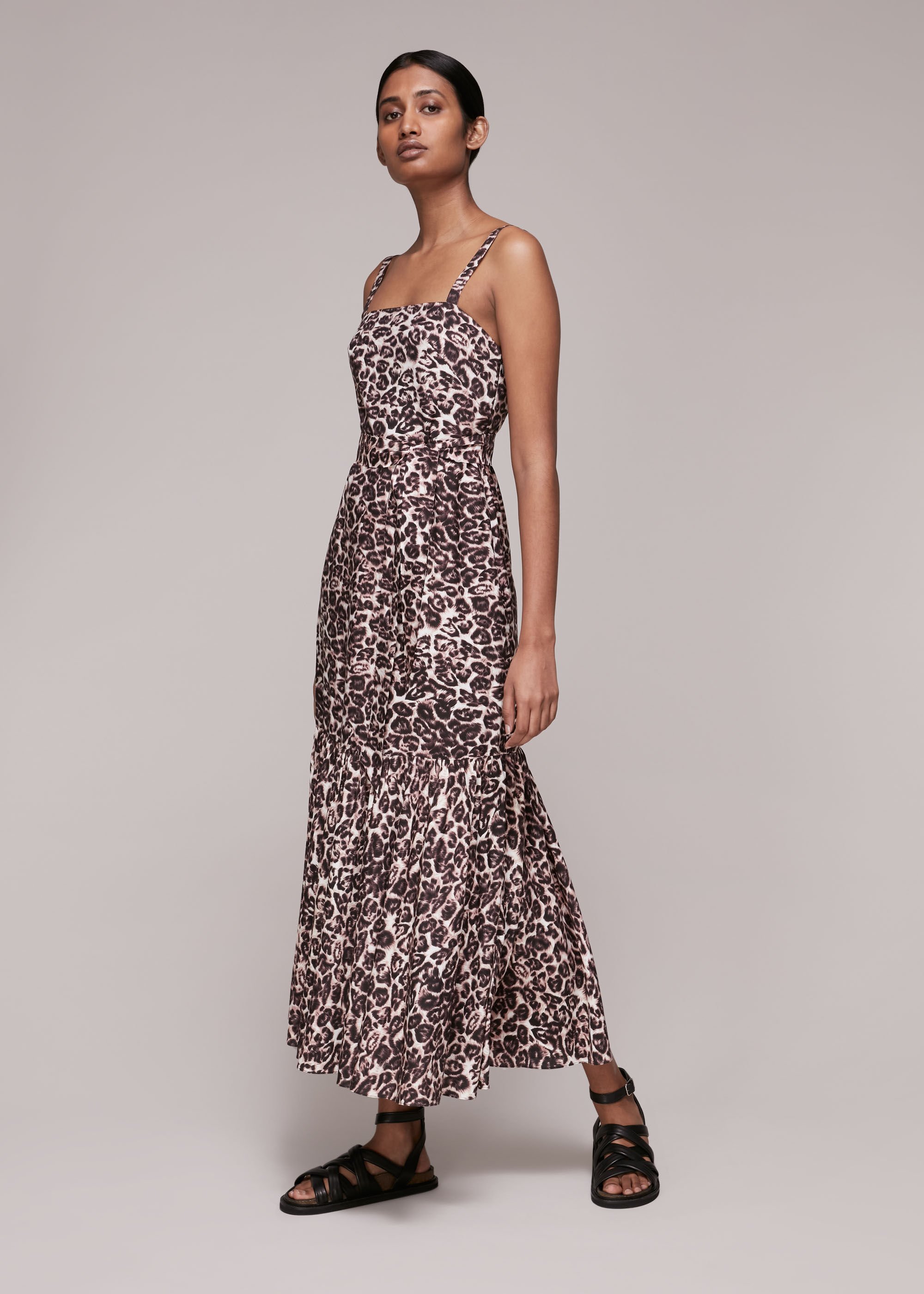 Leopard Print Eleta Leopard Silk Mix Dress WHISTLES
