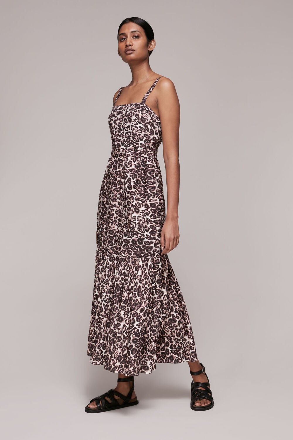 Eleta Leopard Silk Mix Dress