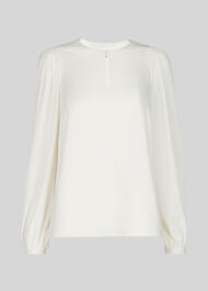 Smocked Shoulder Blouse Ivory/Multi