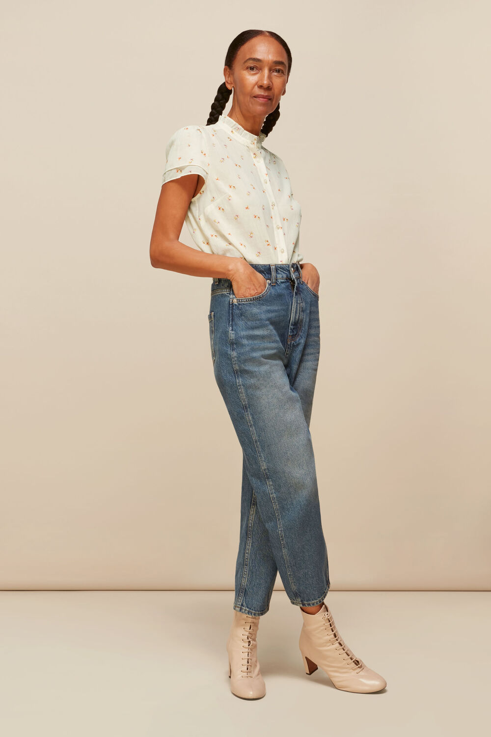 Forget Me Not Voile Blouse Cream/Multi