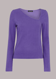 Ribbed Asymmetric V-Neck Top