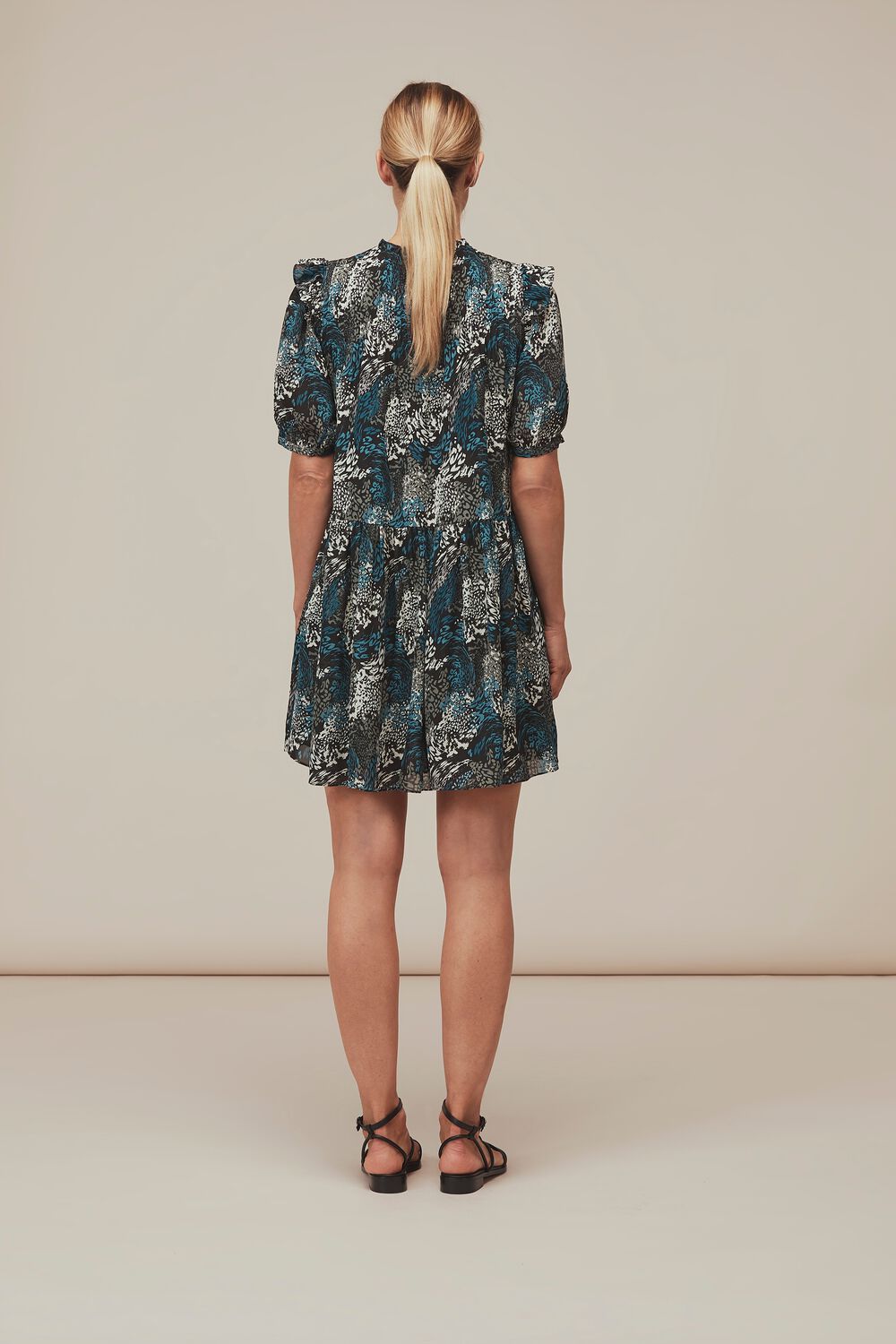 Marble Animal Print Silk Dress