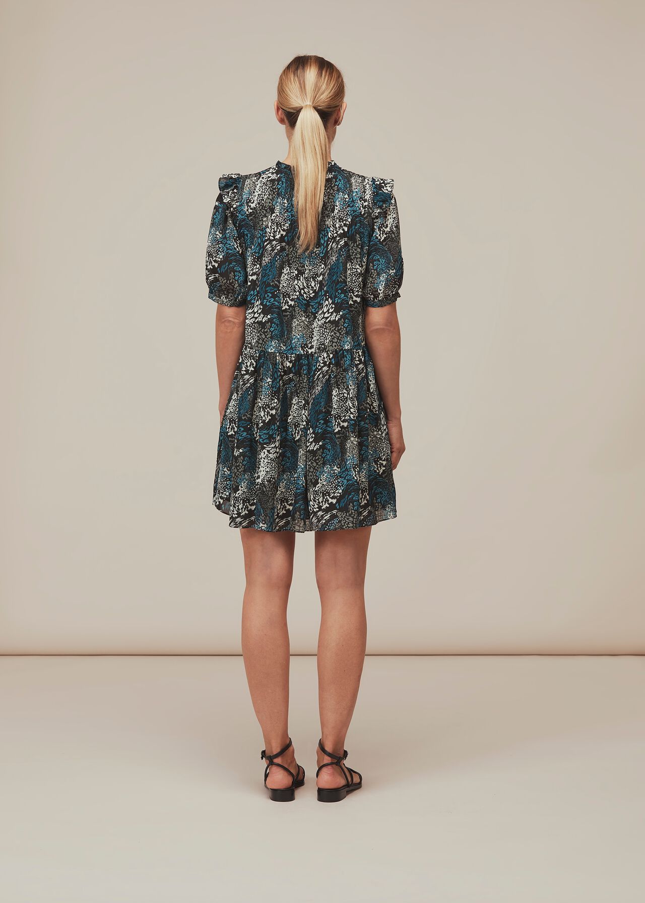 Marble Animal Print Silk Dress