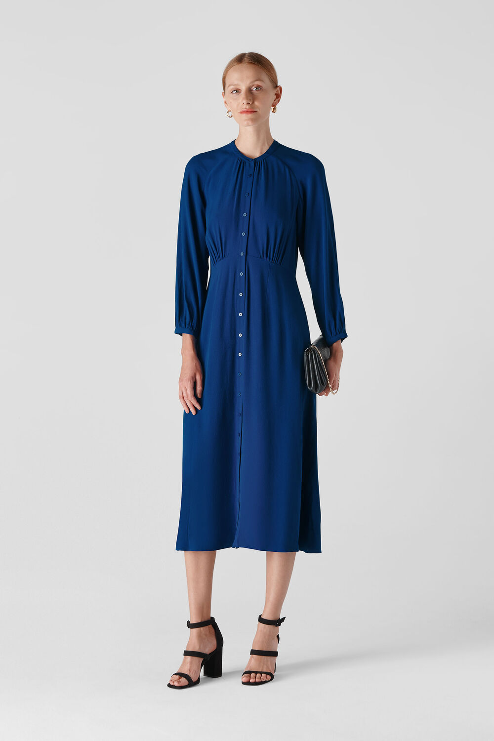 Eloise Textured Dress Dark Blue