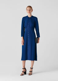 Eloise Textured Dress Dark Blue