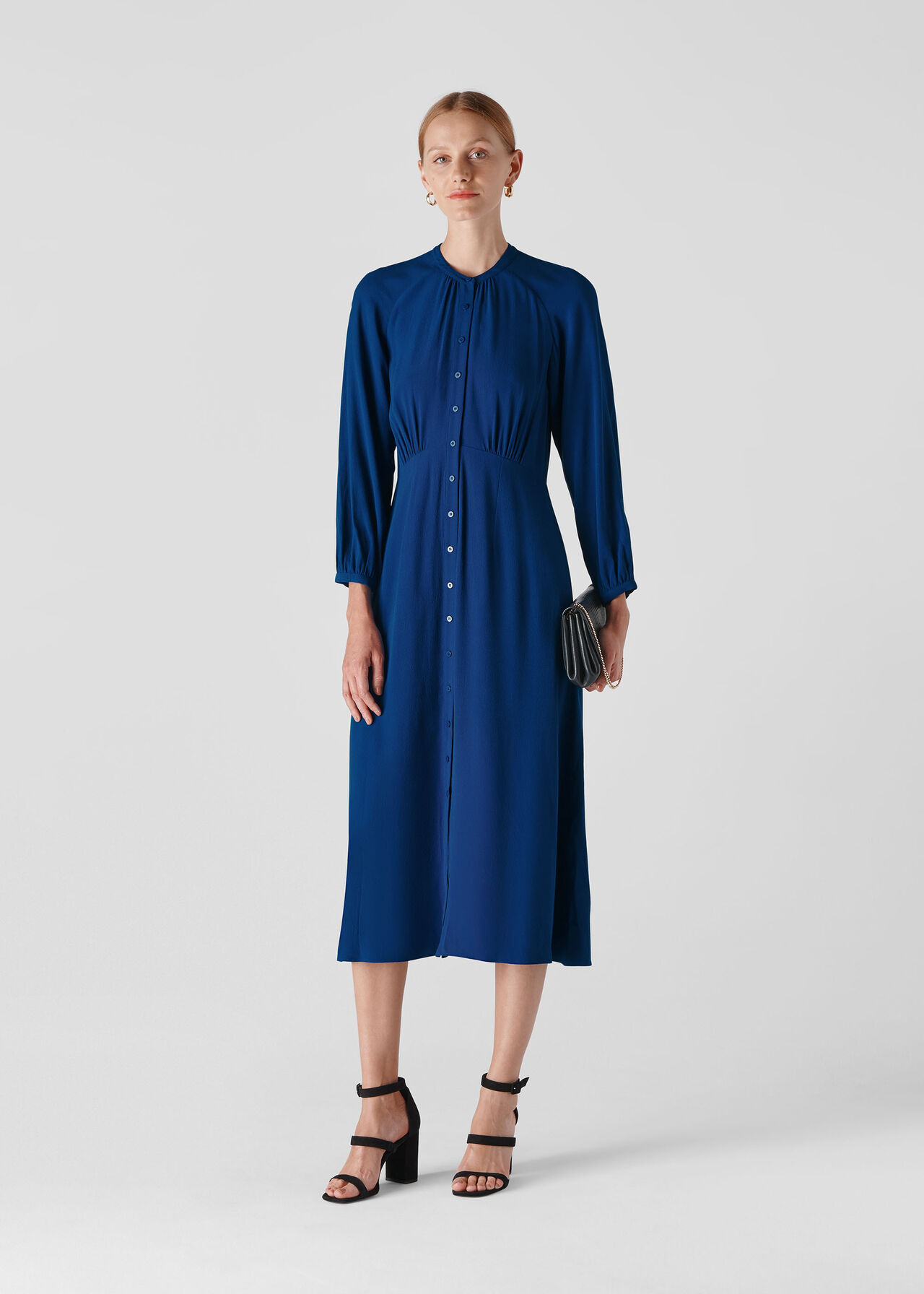 Eloise Textured Dress Dark Blue