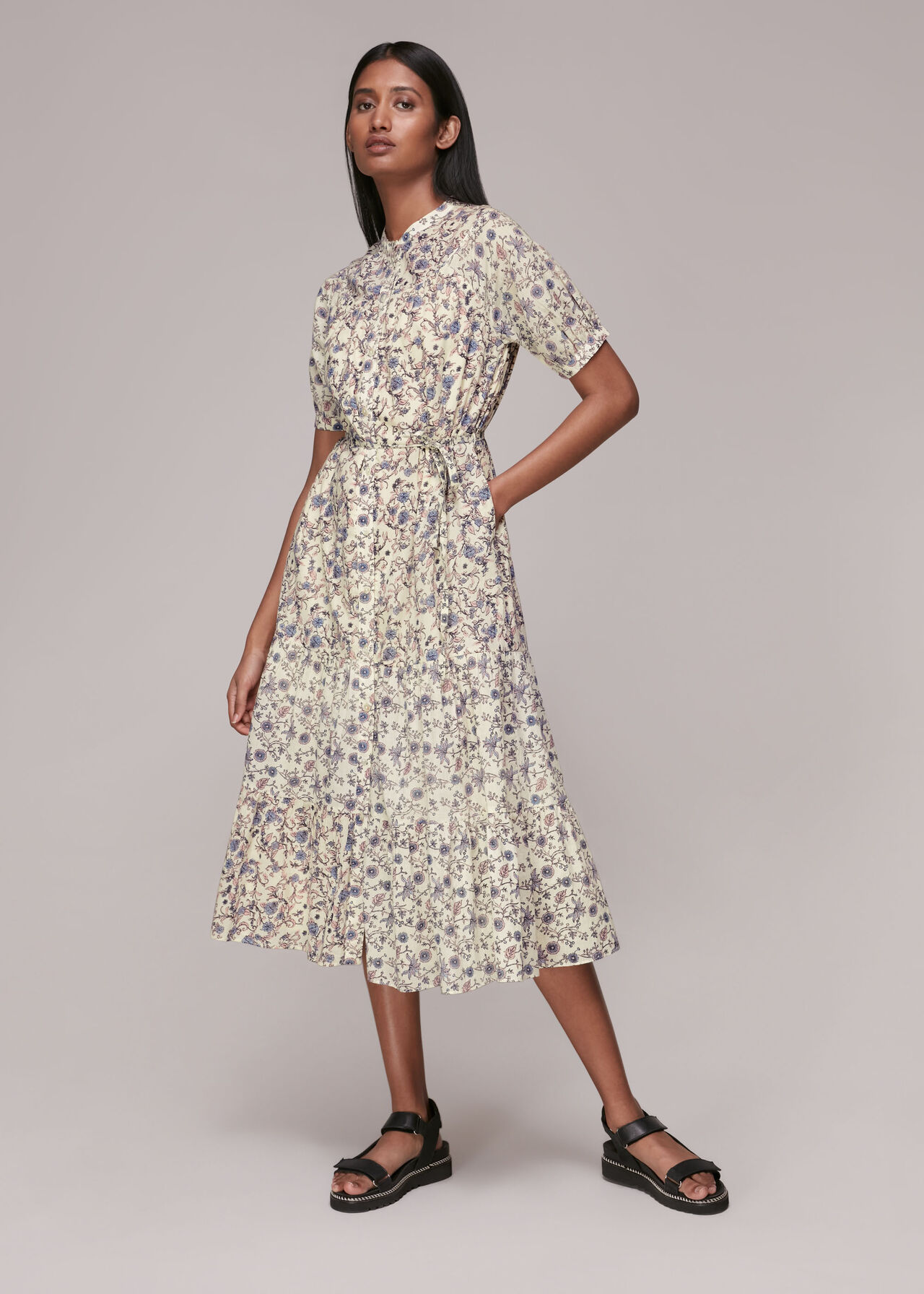 Multicolour Millie Vintage Floral Dress | WHISTLES | Whistles US |