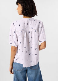 Embroidered Cotton Frill Top