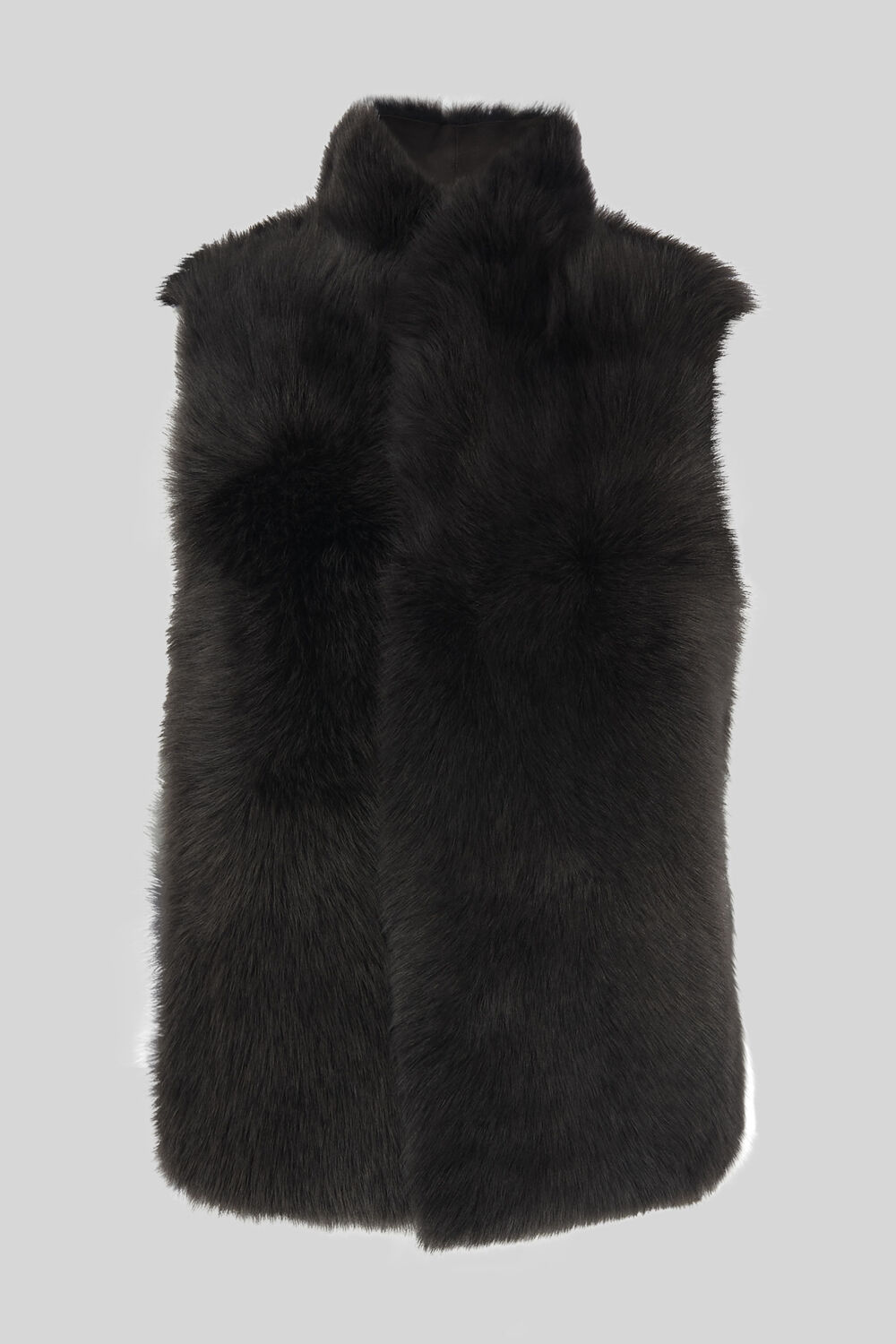 Short Toscana Sheepskin Gilet Dark Grey