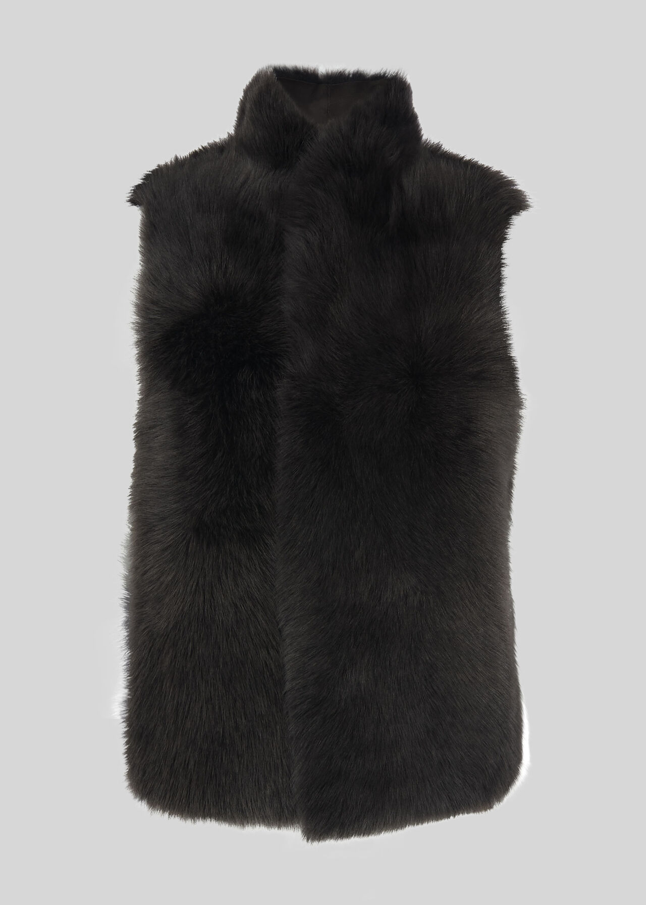 Short Toscana Sheepskin Gilet Dark Grey