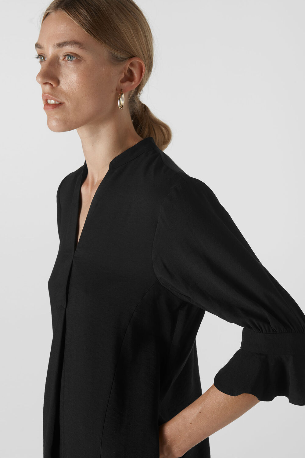 Sonia Frill Sleeve Dress Black
