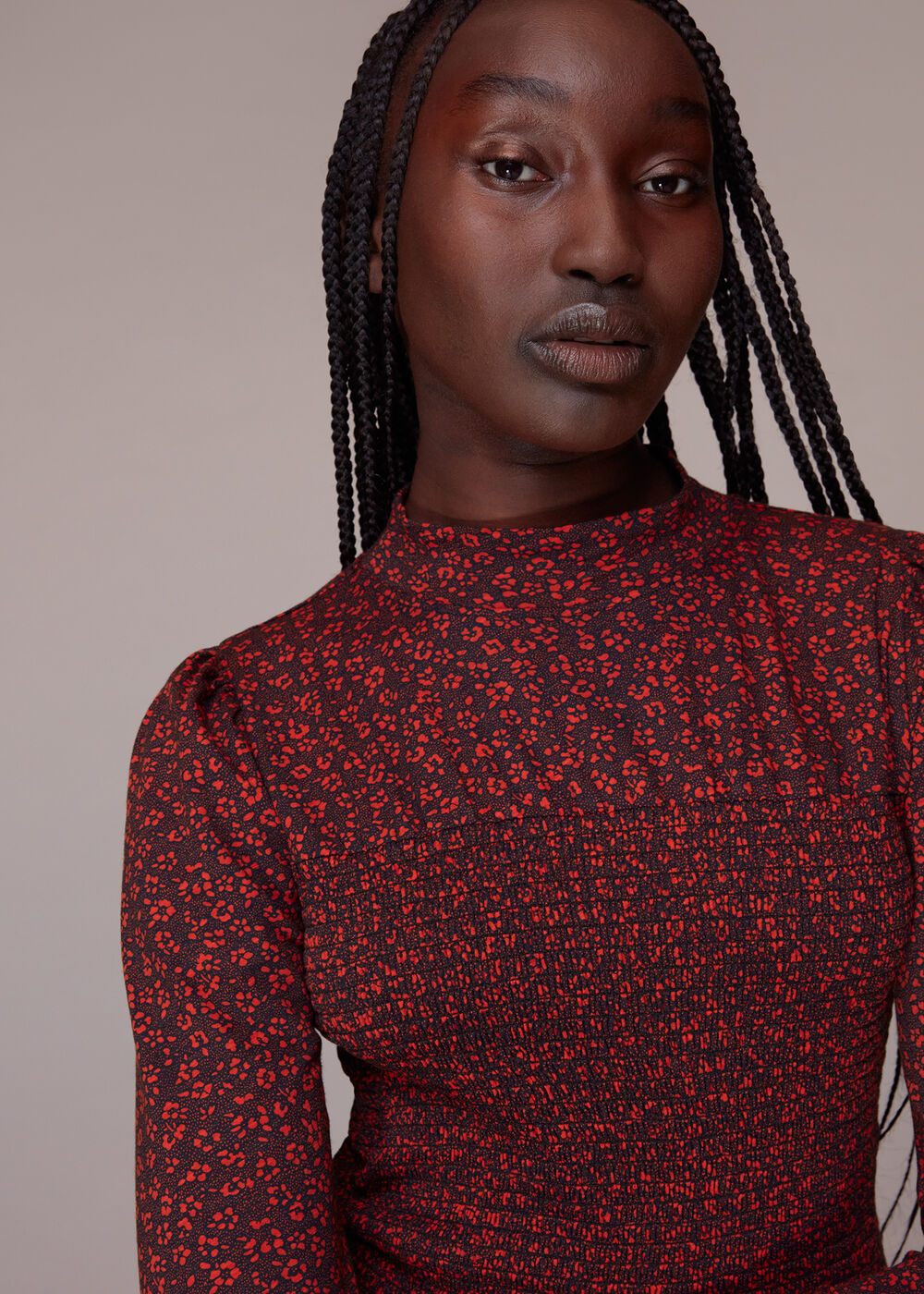 Pansy Dot Shirred Top