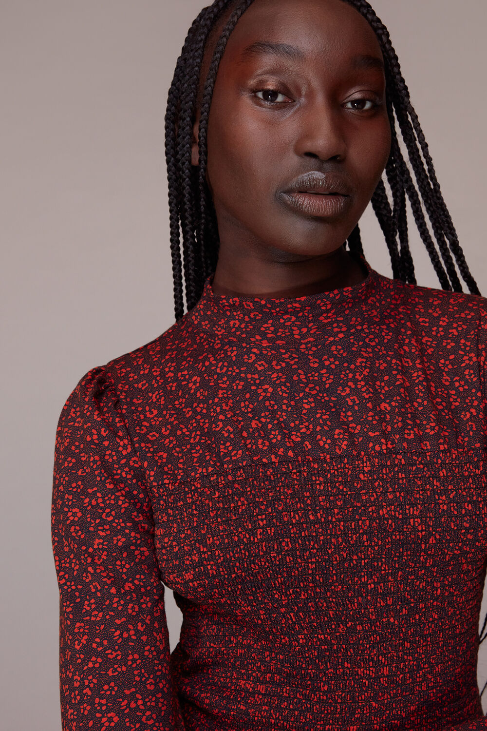 Multicolour Pansy Dot Shirred Top