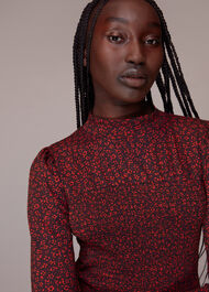 Pansy Dot Shirred Top
