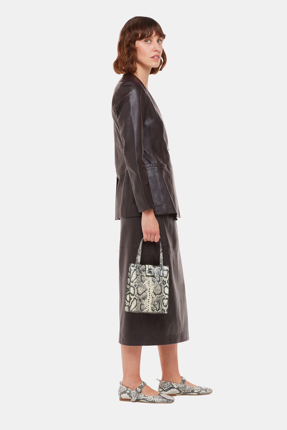 Eben Snake Mini Turn Lock Tote