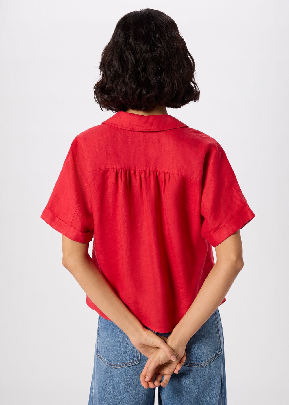 Gathered Linen Shirt