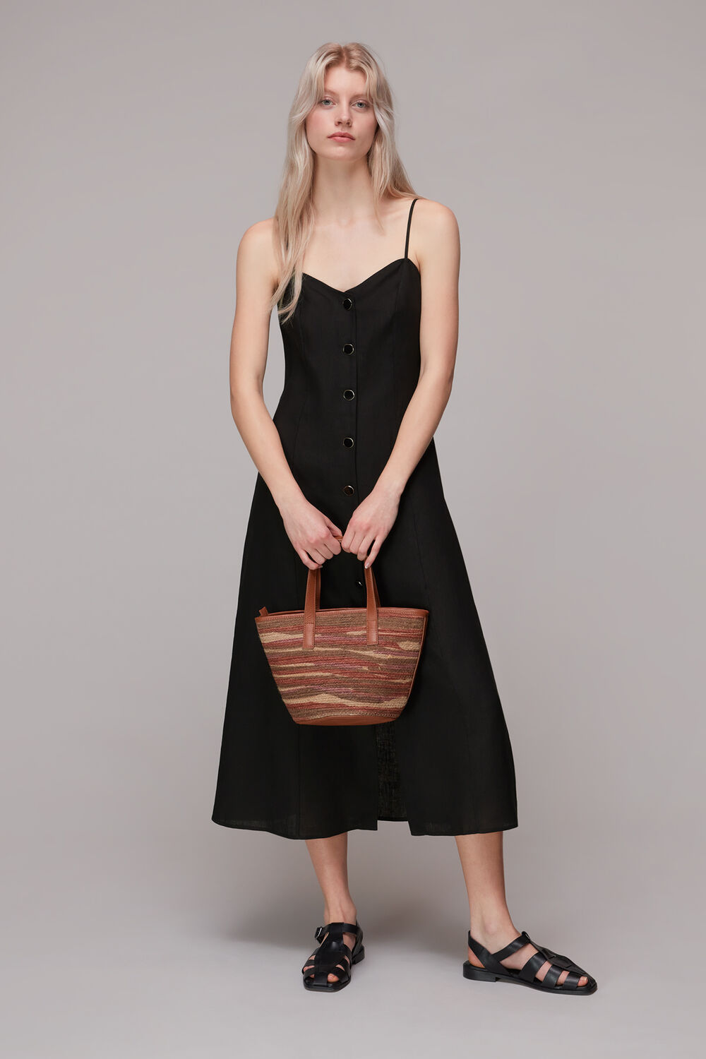 Ava Button Linen Mix Dress