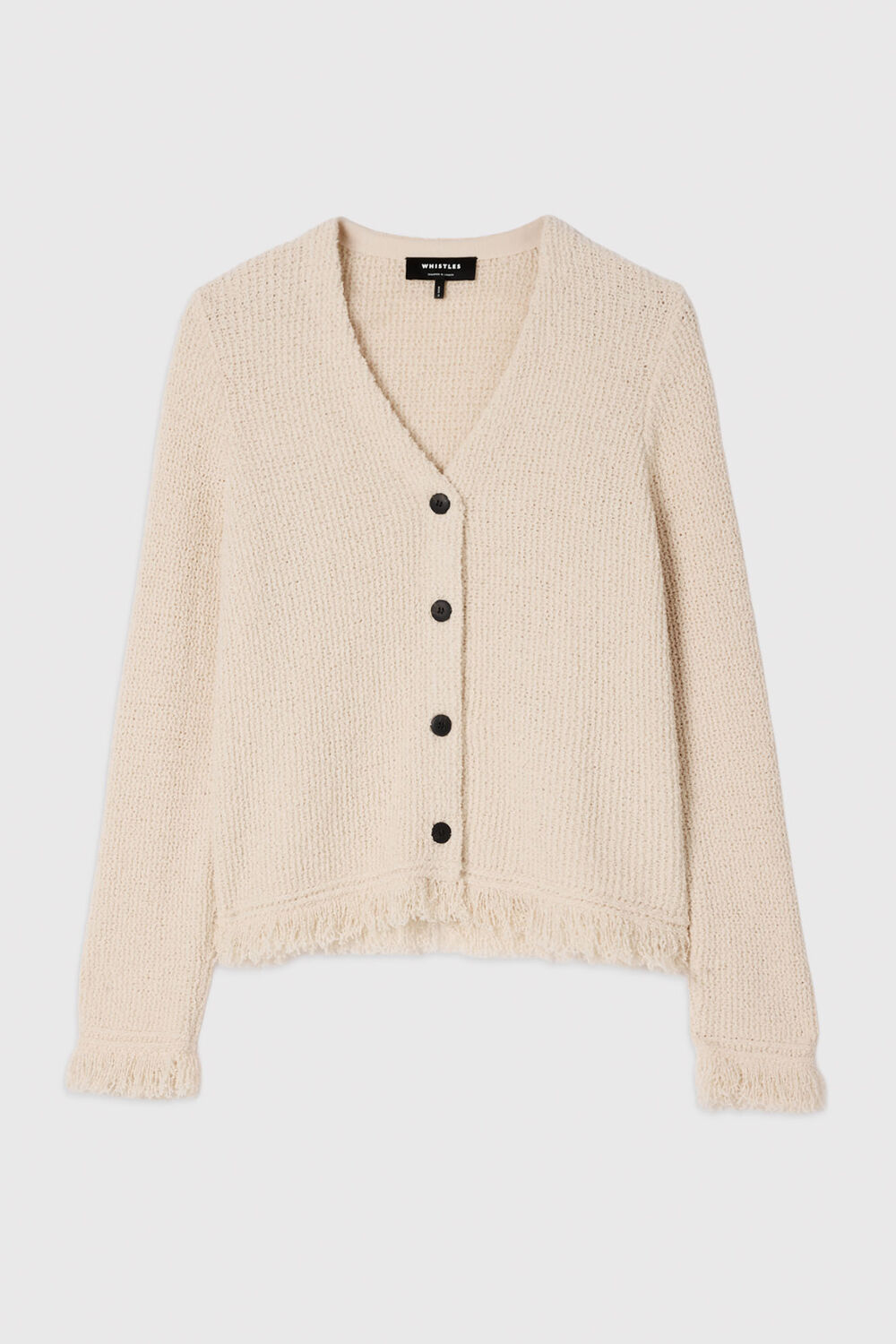 Cotton Boucle Fringe Cardigan