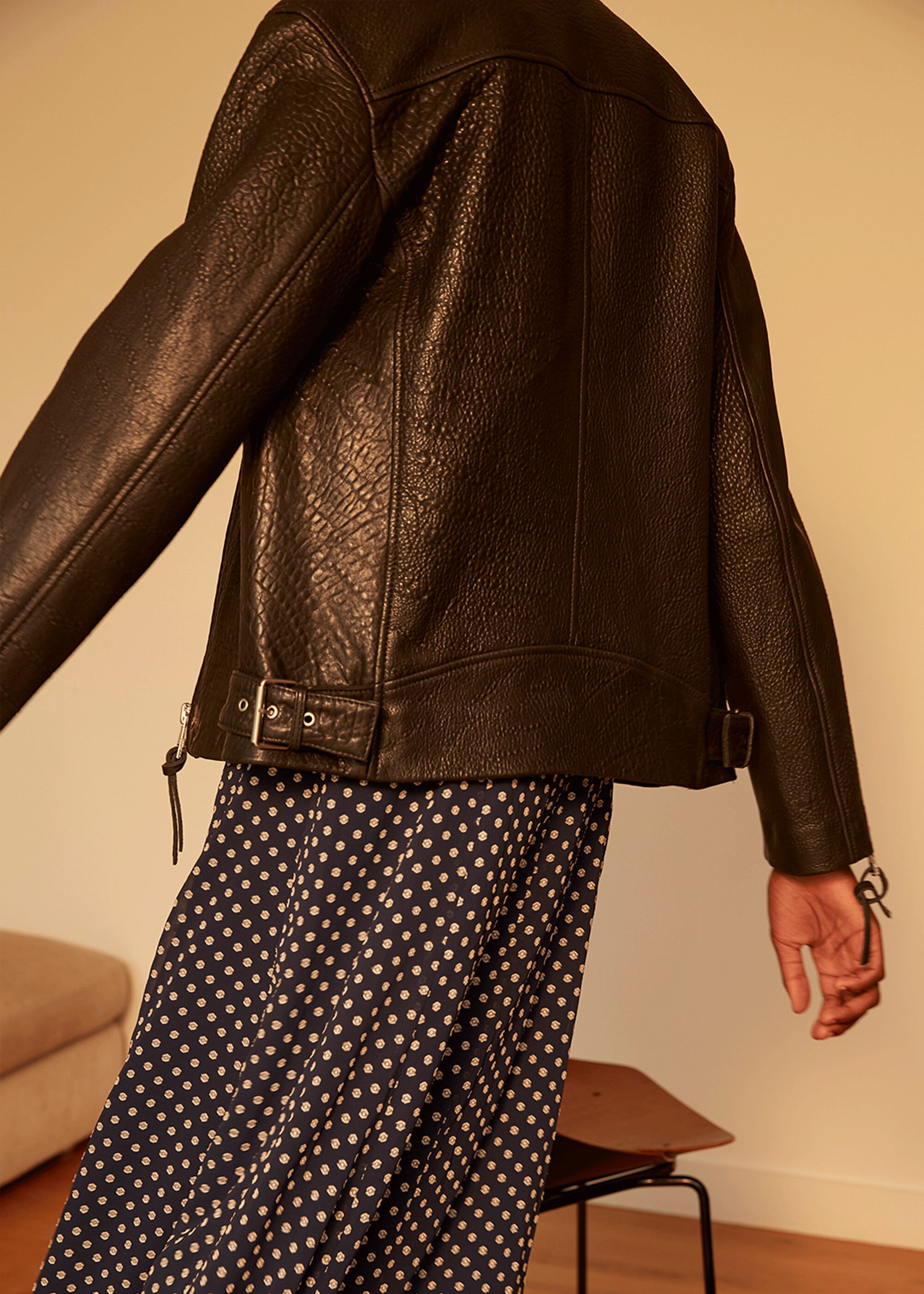 Whistles bubble leather best sale jacket