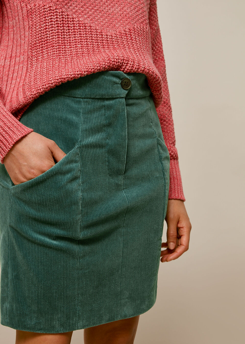 Billie Cord Skirt Sage Green