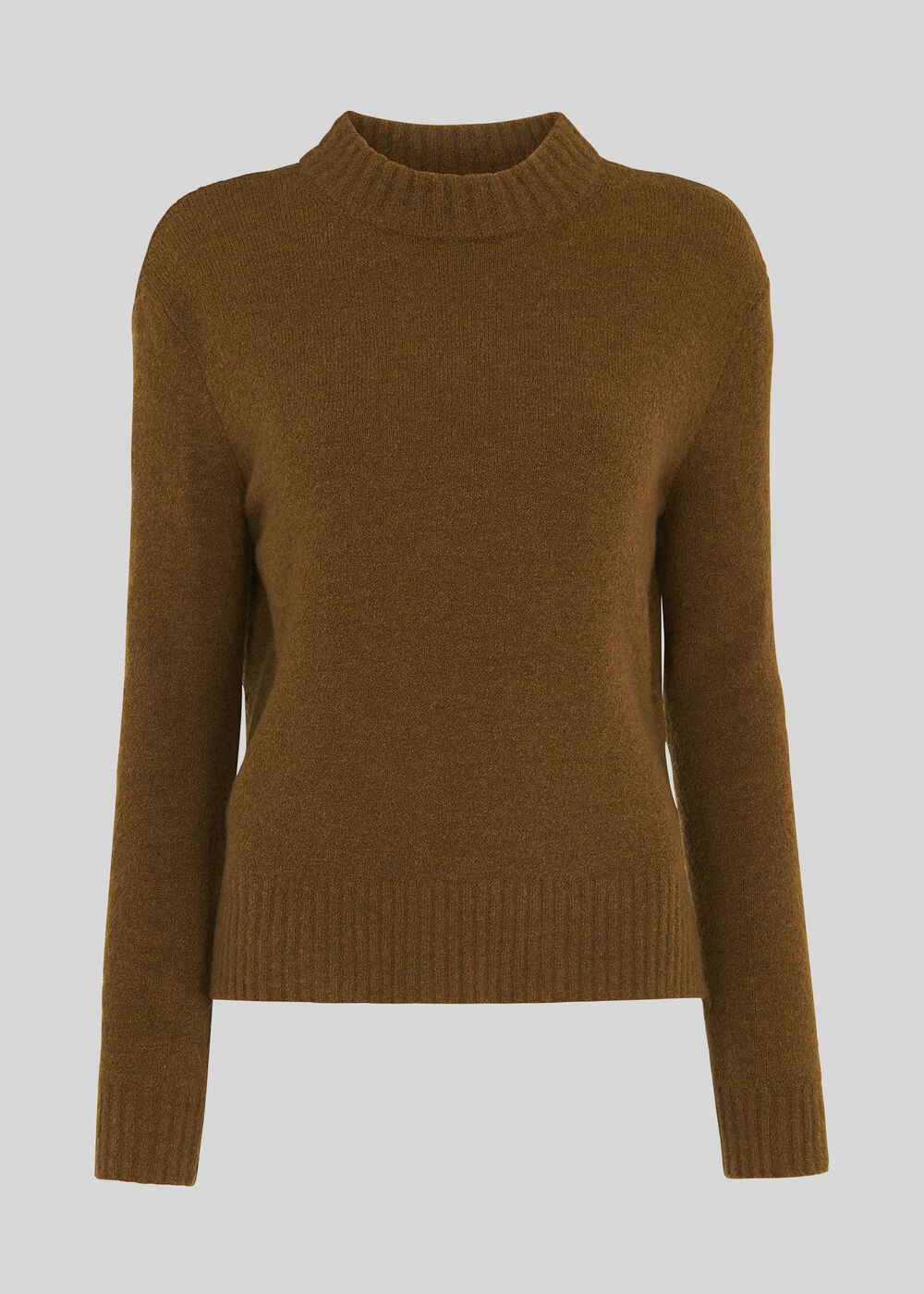 Ribbed Neck Knit Olive