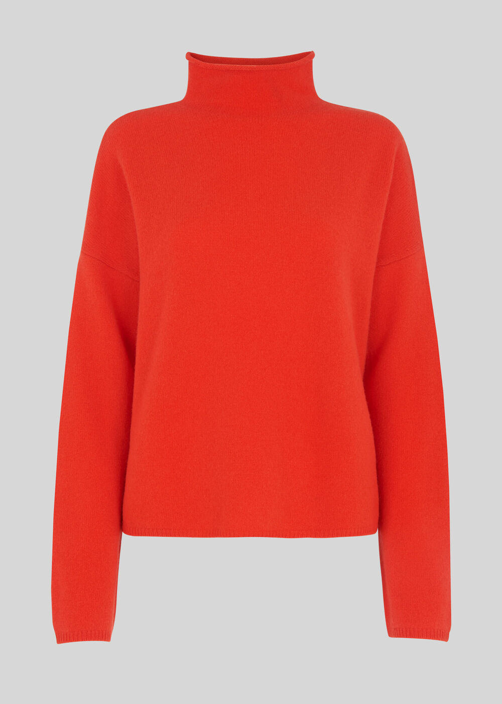 Soft Roll Neck Wool Sweater Flame