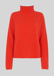Soft Roll Neck Wool Sweater Flame