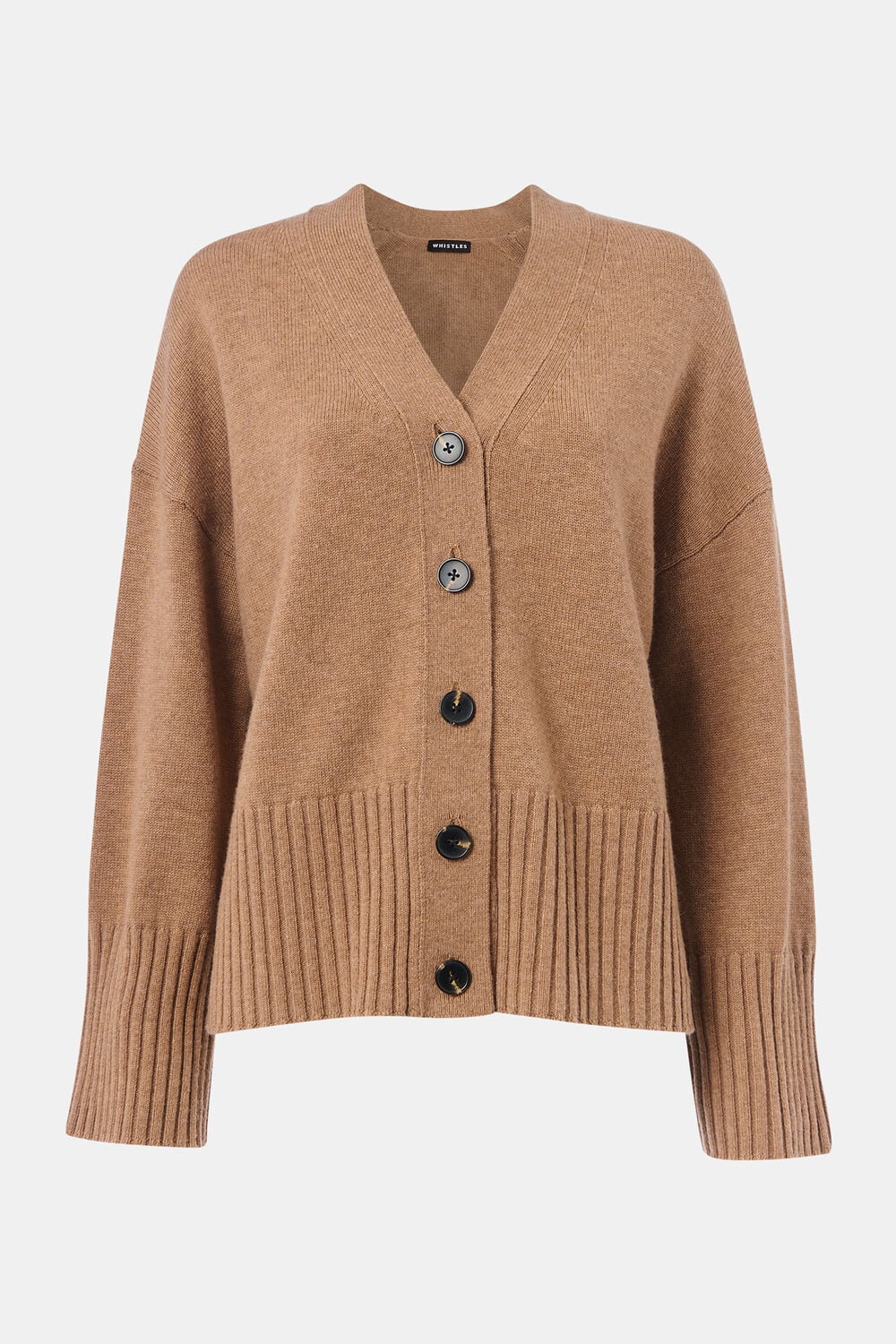 Cashmere Blend Ribbed Cardigan