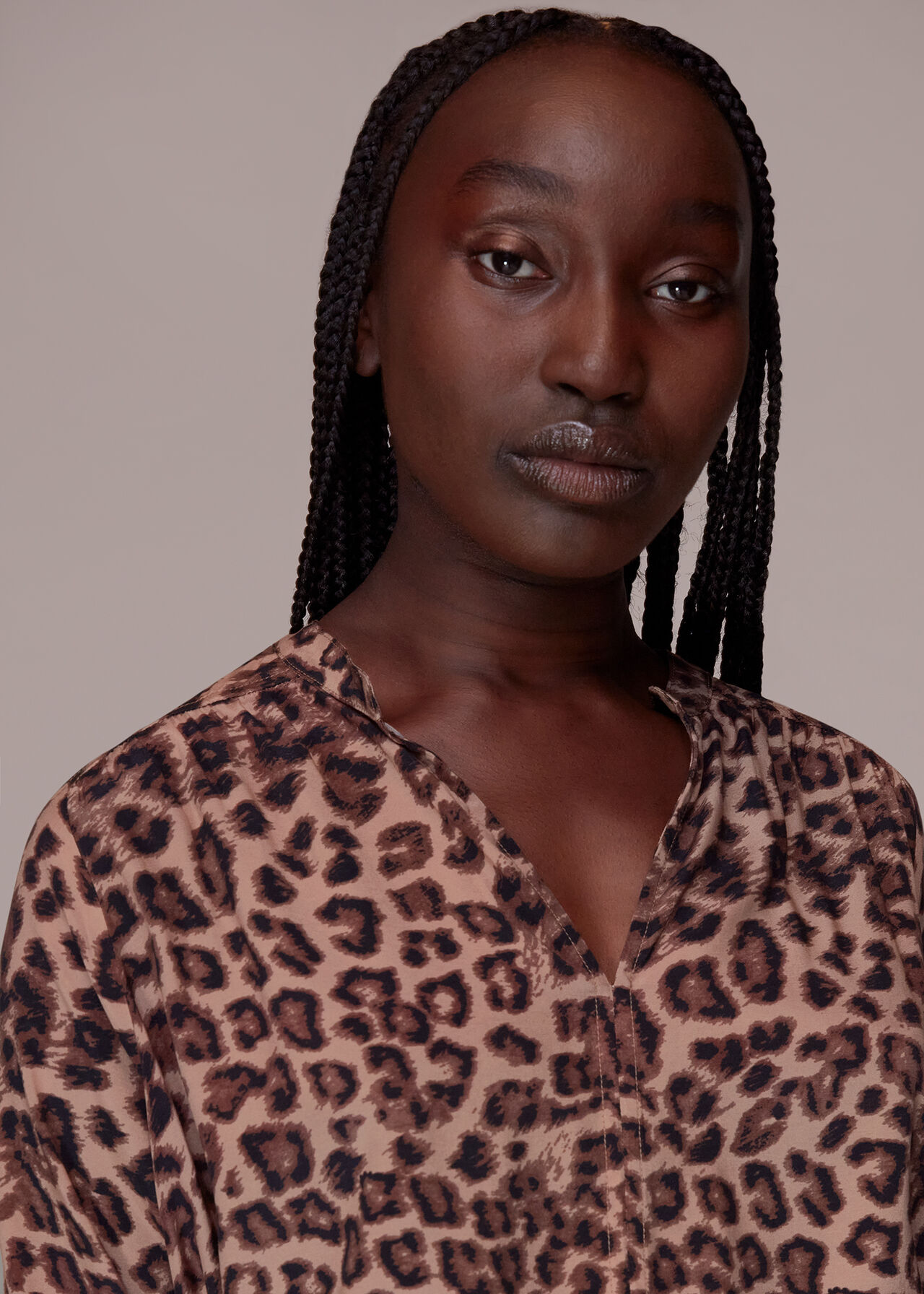 Meara Jungle Cheetah Blouse