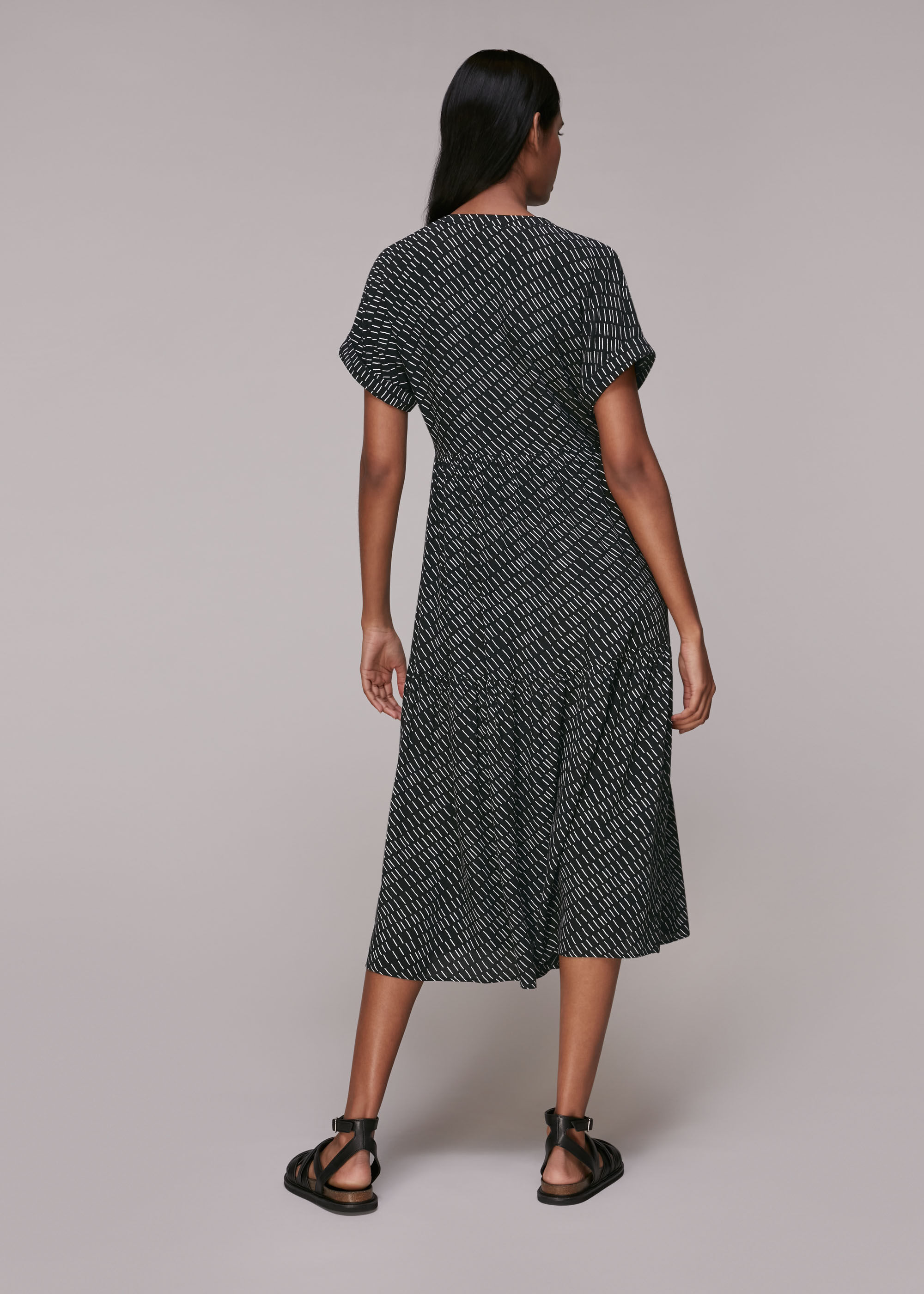 whistles riya print tiered dress