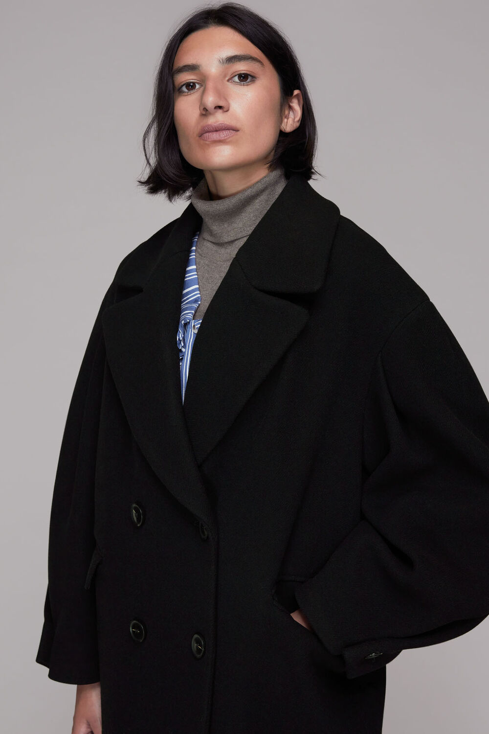 Indira Puff Sleeve Wool Coat