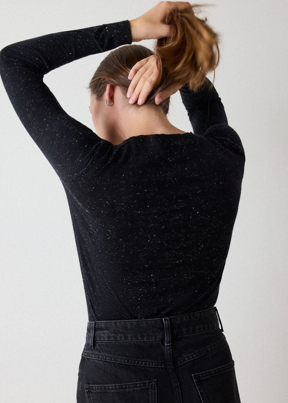Black Annie Sparkle Crew Neck