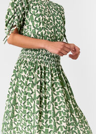 Petite Abstract Squares Midi Dress