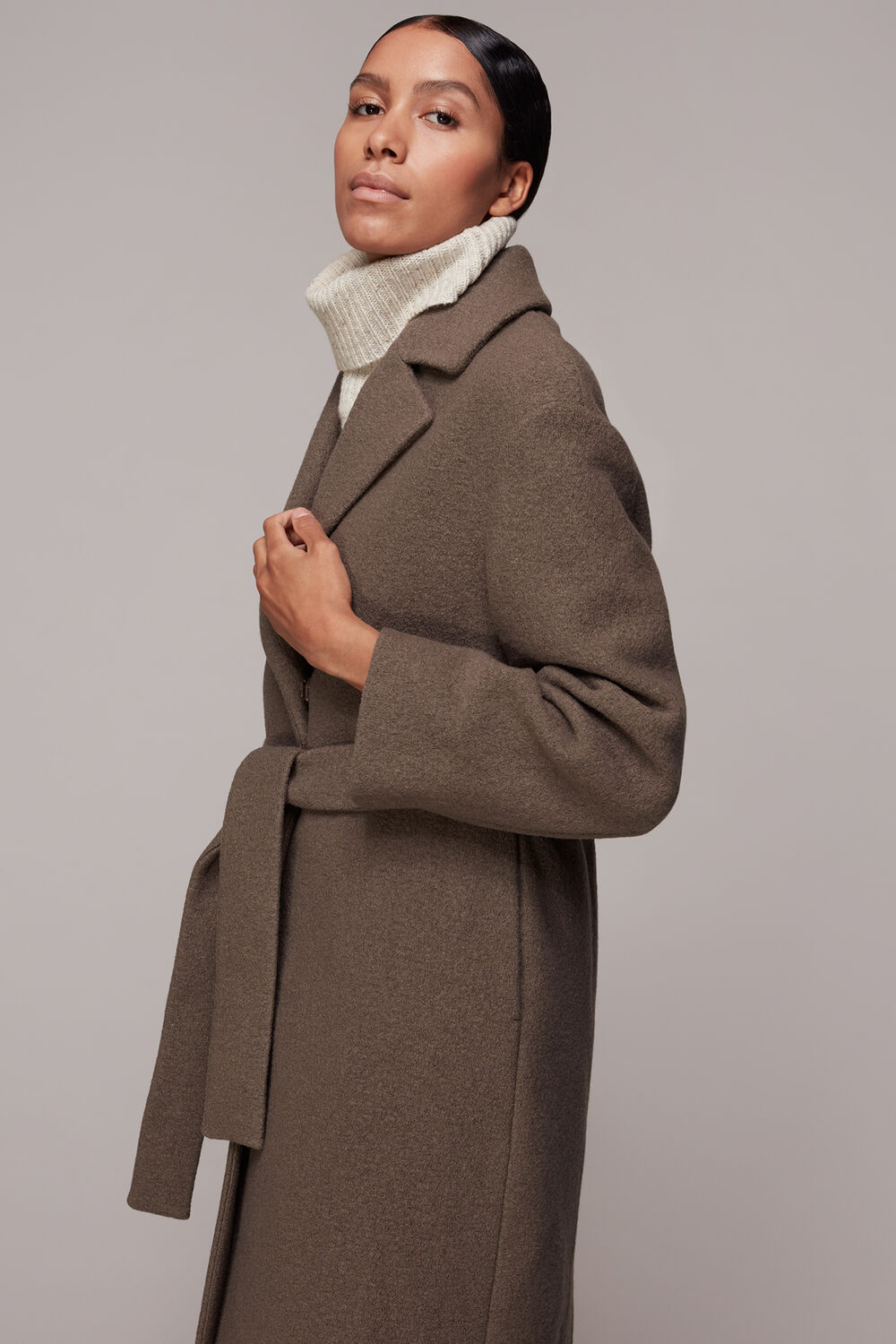 Tie Waist Wool Coat