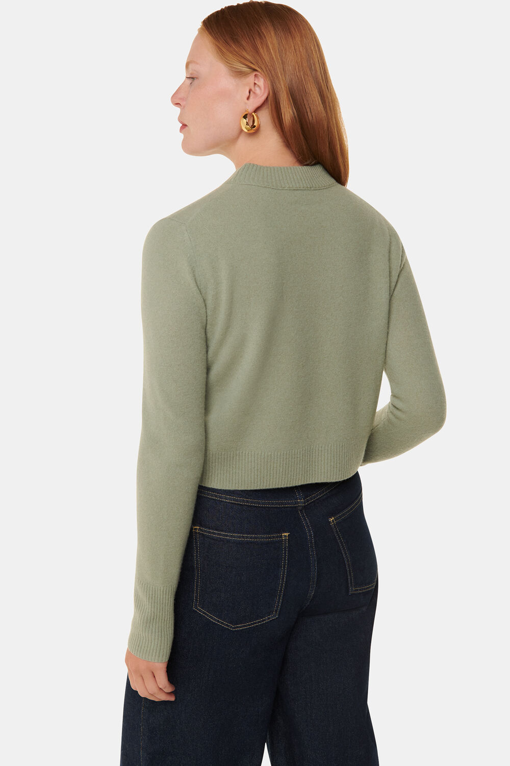 Sage Green Wool Cropped Sweater